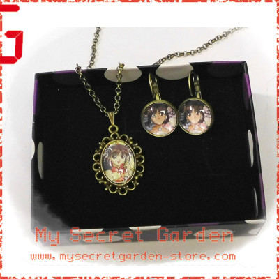 Fushigi Yuugi ( Mysterious Play ) ふしぎ遊戯 Miaka Yuki Anime Cabochon Necklace & Earrings Set